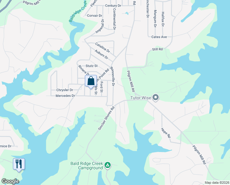 map of restaurants, bars, coffee shops, grocery stores, and more near 4415 Bonneville Drive in Cumming
