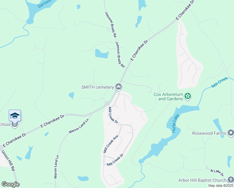 map of restaurants, bars, coffee shops, grocery stores, and more near 215 Toonigh Way in Canton