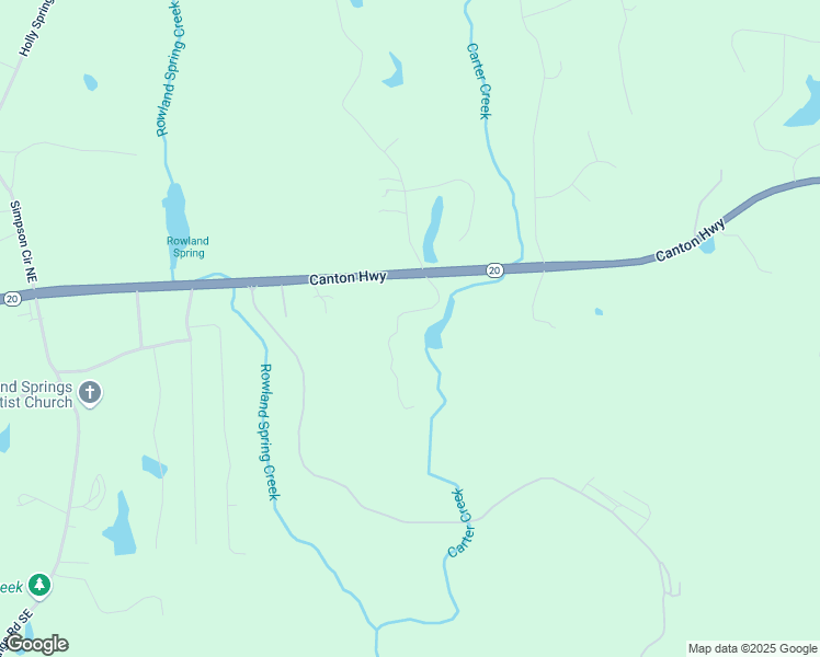 map of restaurants, bars, coffee shops, grocery stores, and more near 5894 Georgia 20 in Cartersville