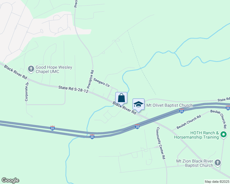 map of restaurants, bars, coffee shops, grocery stores, and more near 658 Seegars Circle in Camden