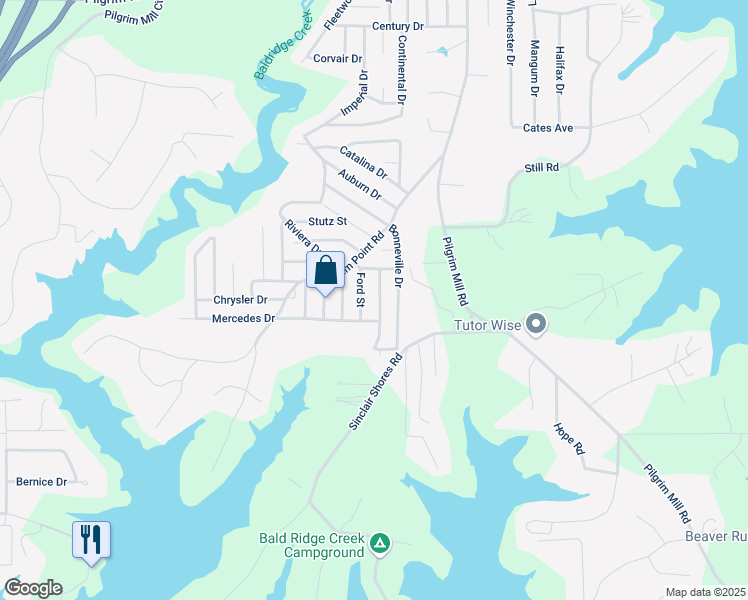 map of restaurants, bars, coffee shops, grocery stores, and more near 4670 Brookwood Drive in Cumming