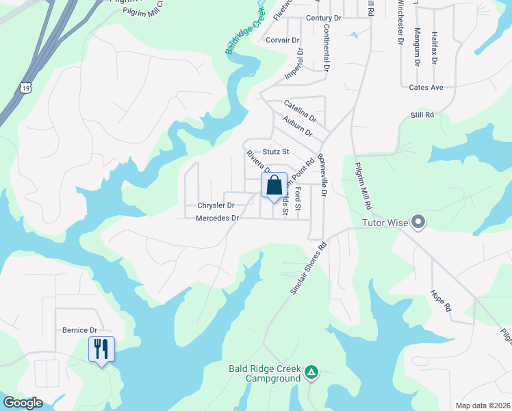 map of restaurants, bars, coffee shops, grocery stores, and more near 4875 Cord Street in Cumming