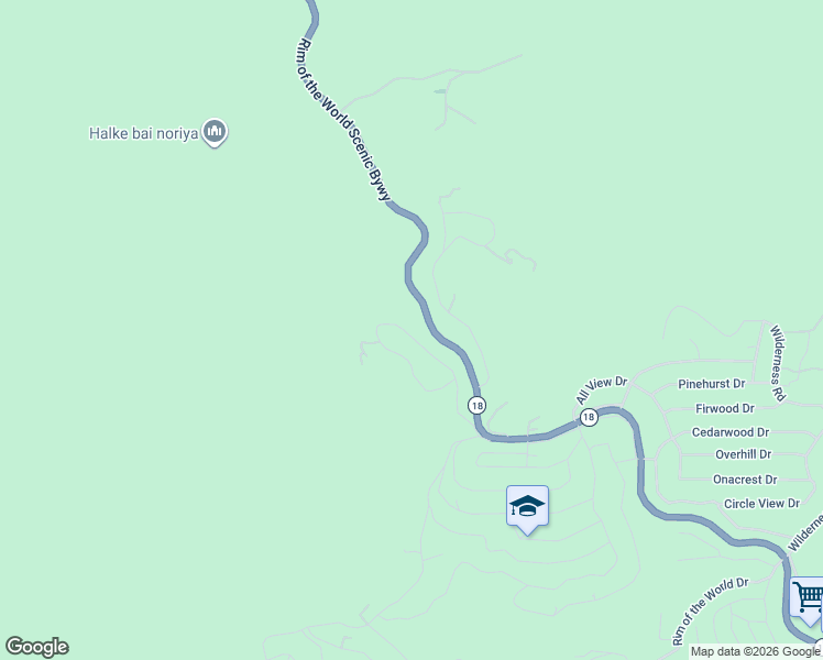 map of restaurants, bars, coffee shops, grocery stores, and more near 1933 Willow Drive in Running Springs