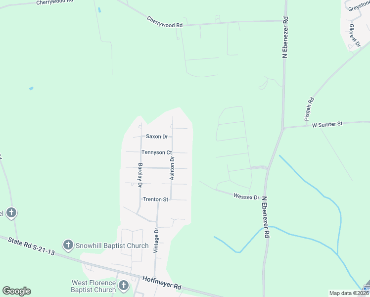 map of restaurants, bars, coffee shops, grocery stores, and more near 3304 Tennyson Court in Florence
