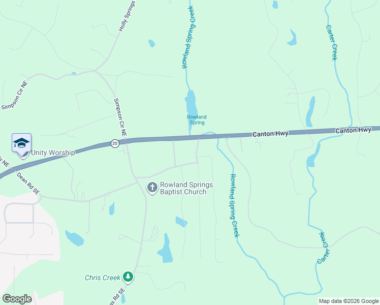 map of restaurants, bars, coffee shops, grocery stores, and more near 17 West Oak Drive in Cartersville