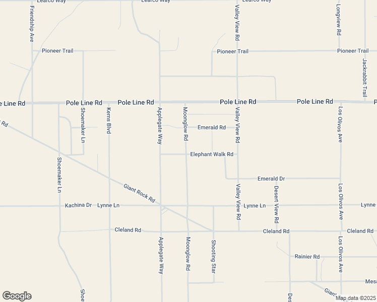map of restaurants, bars, coffee shops, grocery stores, and more near 68310 Emerald Drive in Twentynine Palms