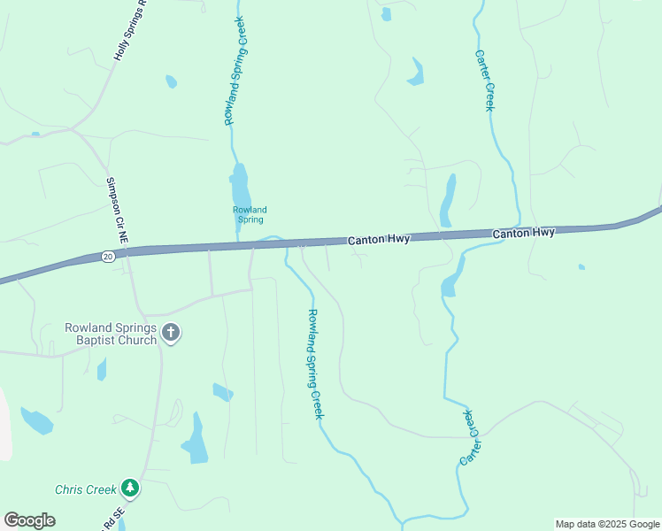 map of restaurants, bars, coffee shops, grocery stores, and more near 5846 Georgia 20 in Cartersville