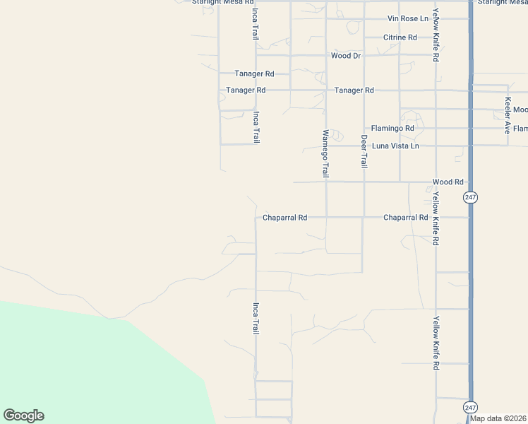 map of restaurants, bars, coffee shops, grocery stores, and more near 55522 Chaparral Road in Yucca Valley