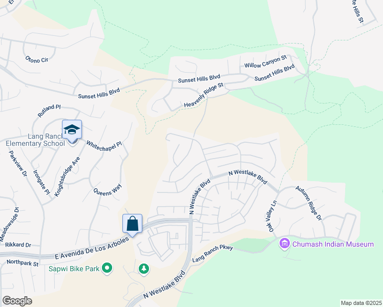 map of restaurants, bars, coffee shops, grocery stores, and more near 2917 Eagles Claw Avenue in Thousand Oaks