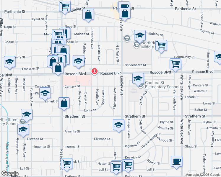 map of restaurants, bars, coffee shops, grocery stores, and more near in Los Angeles