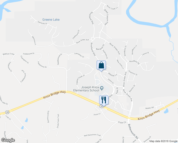 map of restaurants, bars, coffee shops, grocery stores, and more near 135 Legend Creek Drive in Canton