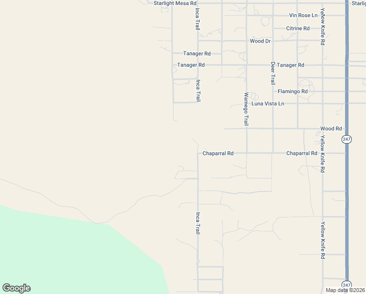 map of restaurants, bars, coffee shops, grocery stores, and more near 1862 Inca Trail in Yucca Valley