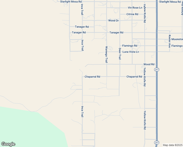 map of restaurants, bars, coffee shops, grocery stores, and more near 55588 Chaparral Road in Yucca Valley