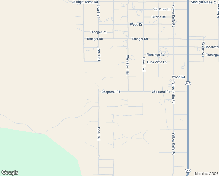 map of restaurants, bars, coffee shops, grocery stores, and more near 55588 Chaparral Road in Yucca Valley