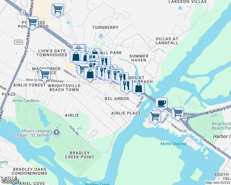 map of restaurants, bars, coffee shops, grocery stores, and more near 102 Stokley Drive in Wilmington