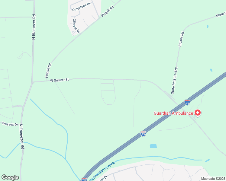 map of restaurants, bars, coffee shops, grocery stores, and more near 3025 West Sumter Street in Florence