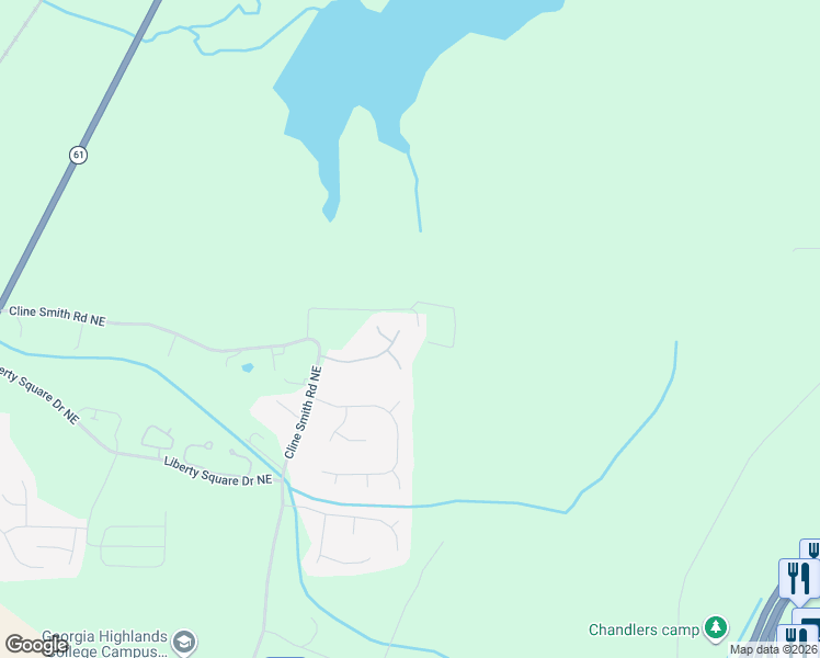 map of restaurants, bars, coffee shops, grocery stores, and more near 28 Trotters Walk Northeast in Cartersville