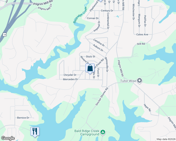 map of restaurants, bars, coffee shops, grocery stores, and more near 4080 Hawk Street in Cumming