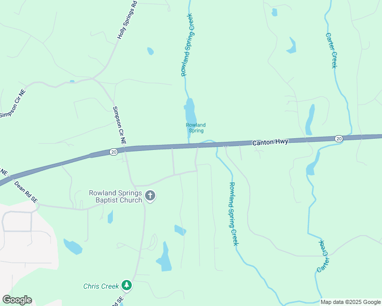 map of restaurants, bars, coffee shops, grocery stores, and more near 12 Ranger Road Southeast in Cartersville
