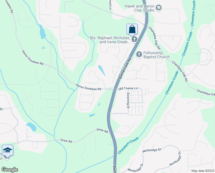 map of restaurants, bars, coffee shops, grocery stores, and more near 5210 Chestwick Place in Cumming