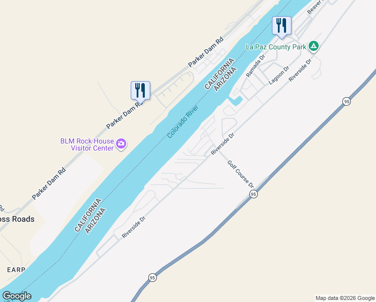 map of restaurants, bars, coffee shops, grocery stores, and more near 7876 Riverside Dr in Parker