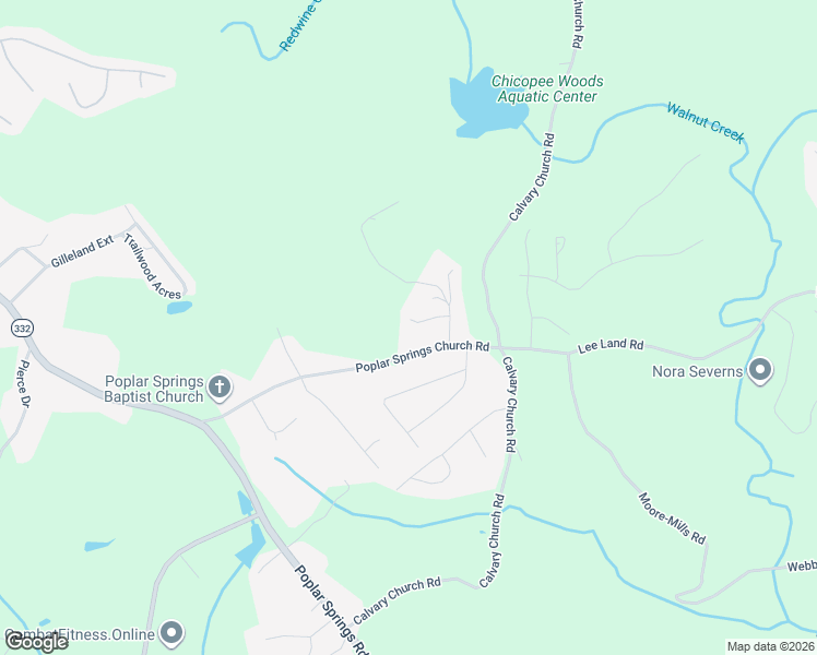 map of restaurants, bars, coffee shops, grocery stores, and more near 2961 Colony Court in Gainesville