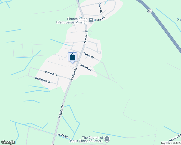 map of restaurants, bars, coffee shops, grocery stores, and more near 131 Charles Road in Marion