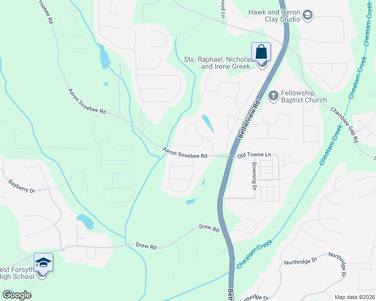 map of restaurants, bars, coffee shops, grocery stores, and more near 5465 Landseer Way in Cumming