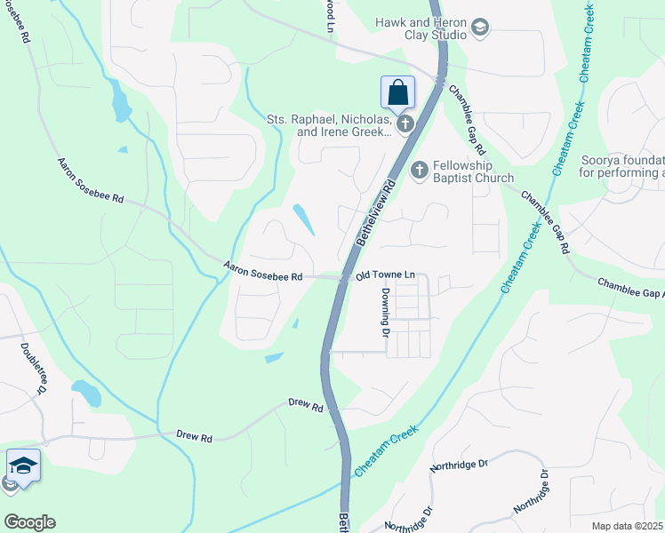 map of restaurants, bars, coffee shops, grocery stores, and more near 3385 Pierview Drive in Cumming
