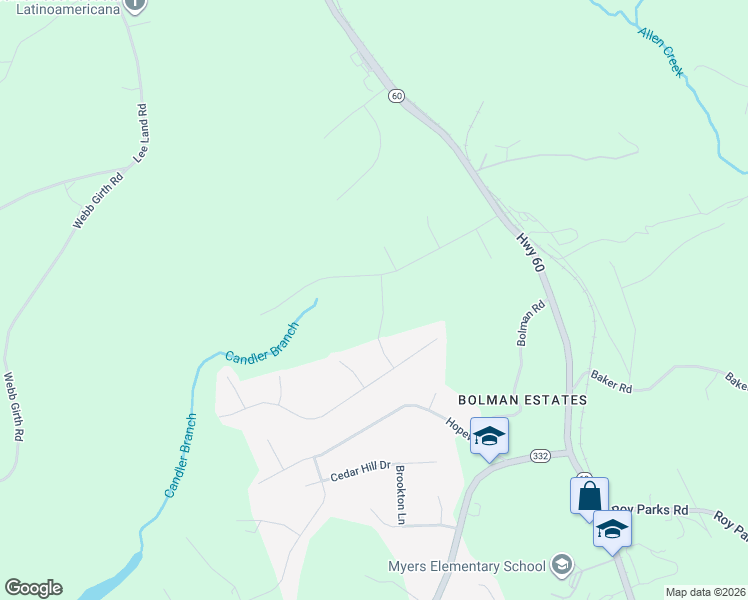 map of restaurants, bars, coffee shops, grocery stores, and more near 2514 Oakdale Drive in Gainesville