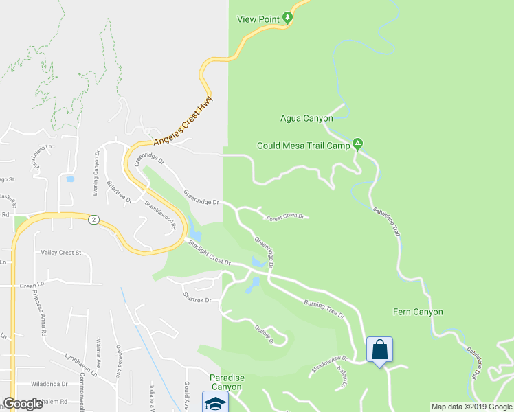 map of restaurants, bars, coffee shops, grocery stores, and more near 755 Forest Green Drive in La Cañada Flintridge