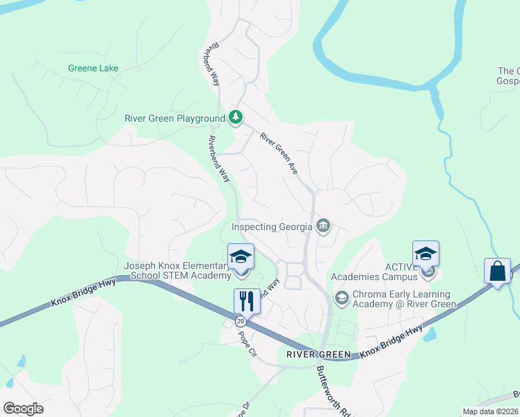 map of restaurants, bars, coffee shops, grocery stores, and more near 404 Ridgewood Lane in Canton