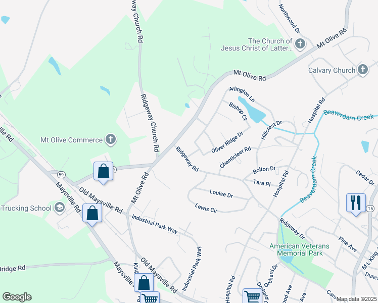 map of restaurants, bars, coffee shops, grocery stores, and more near 27 Devonshire Drive in Commerce