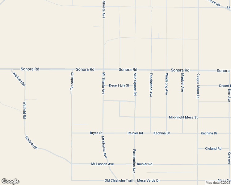 map of restaurants, bars, coffee shops, grocery stores, and more near Desert Lily Street in San Bernardino County