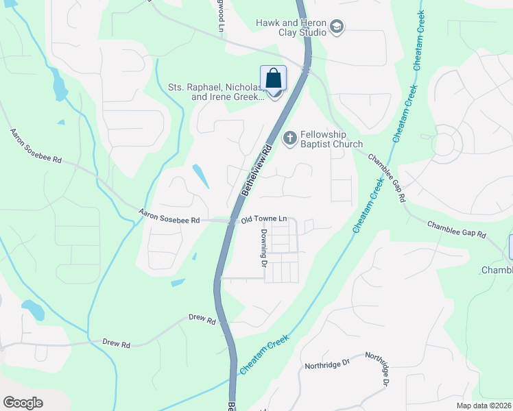 map of restaurants, bars, coffee shops, grocery stores, and more near 3420 Rosewicke Drive in Cumming