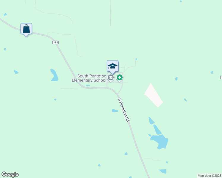 map of restaurants, bars, coffee shops, grocery stores, and more near 1523 South Pontotoc Road in Pontotoc