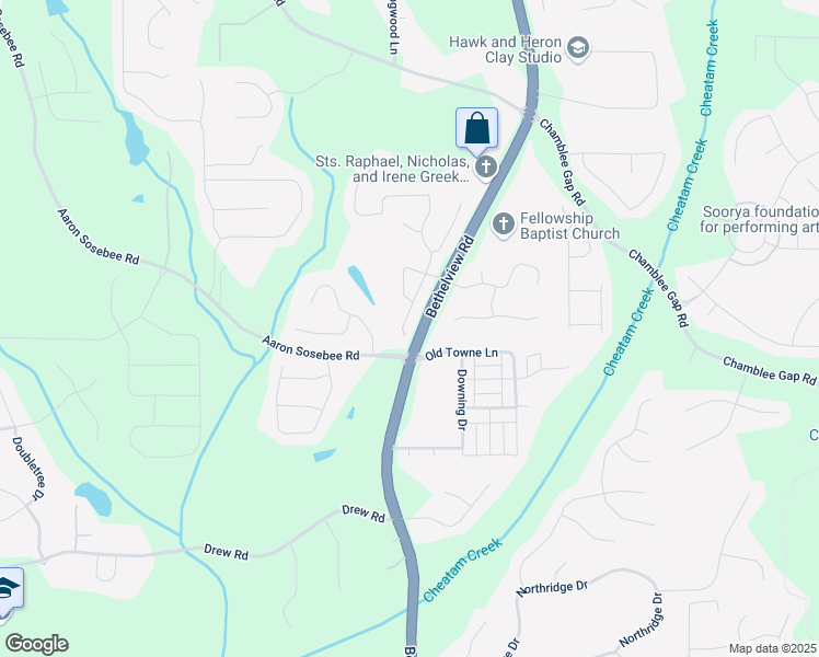 map of restaurants, bars, coffee shops, grocery stores, and more near 3385 Pierview Drive in Cumming