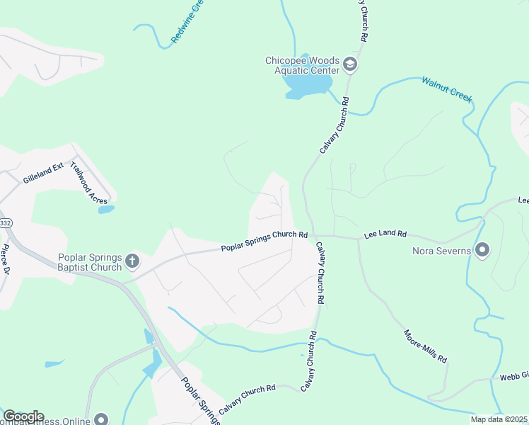 map of restaurants, bars, coffee shops, grocery stores, and more near 2952 Colony Court in Gainesville