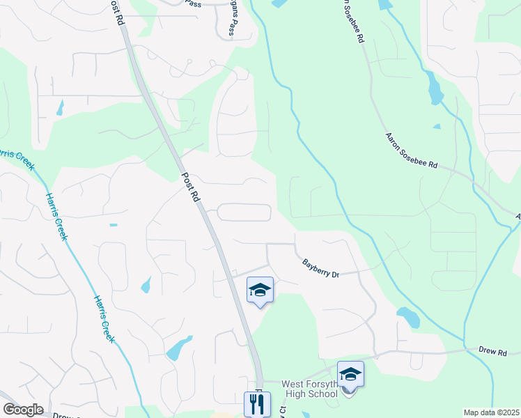 map of restaurants, bars, coffee shops, grocery stores, and more near 4745 Prather Farm Circle in Cumming