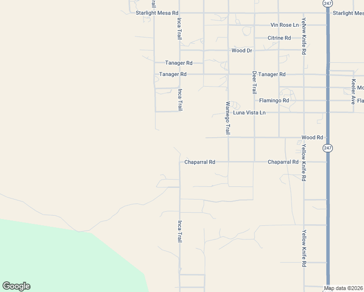 map of restaurants, bars, coffee shops, grocery stores, and more near 55525 Wood Road in Yucca Valley