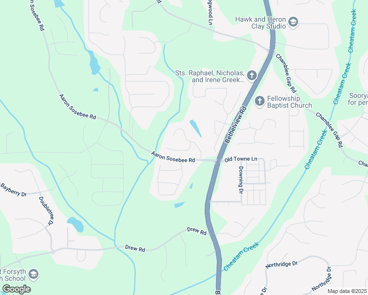 map of restaurants, bars, coffee shops, grocery stores, and more near 5445 Landseer Way in Cumming