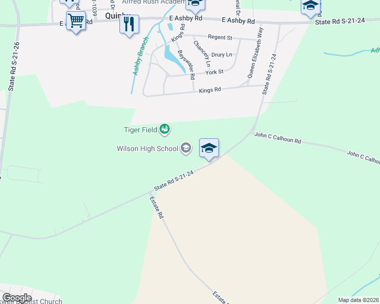 map of restaurants, bars, coffee shops, grocery stores, and more near 1329 East Old Marion Highway in Florence