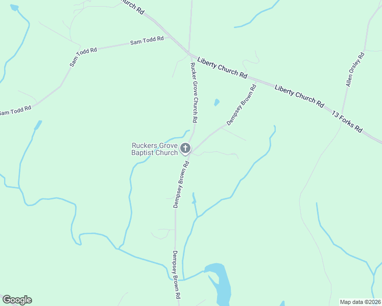 map of restaurants, bars, coffee shops, grocery stores, and more near 2677 Dempsey Brown Road in Dewy Rose