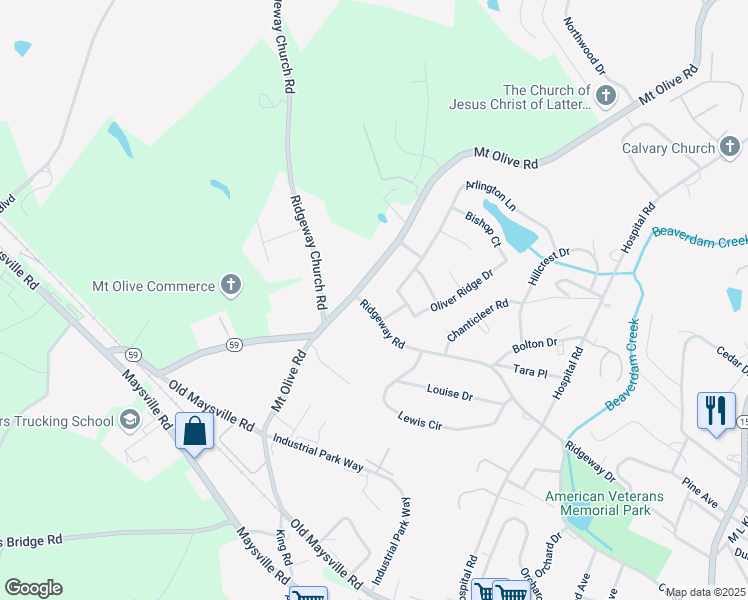 map of restaurants, bars, coffee shops, grocery stores, and more near 27 Devonshire Drive in Commerce