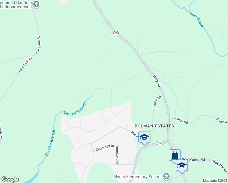 map of restaurants, bars, coffee shops, grocery stores, and more near 2514 Oakdale Drive in Gainesville