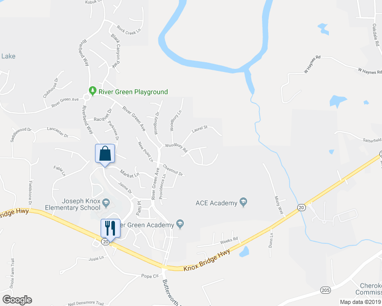 map of restaurants, bars, coffee shops, grocery stores, and more near 300 Fairview Drive in Canton