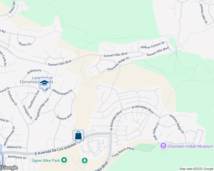 map of restaurants, bars, coffee shops, grocery stores, and more near 2996 Eagles Claw Avenue in Thousand Oaks