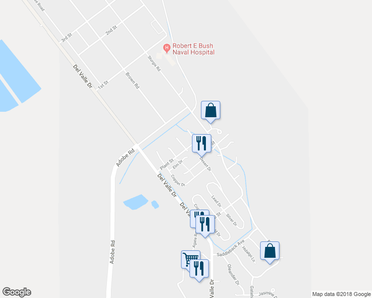 map of restaurants, bars, coffee shops, grocery stores, and more near 2 Cactus Drive in Twentynine Palms