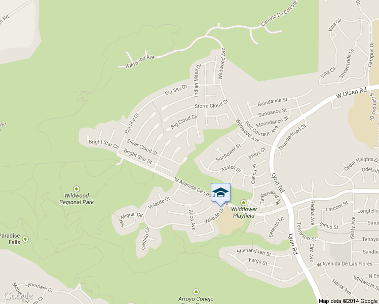 map of restaurants, bars, coffee shops, grocery stores, and more near 3085 Indian Mesa Drive in Thousand Oaks
