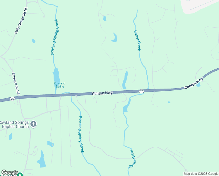 map of restaurants, bars, coffee shops, grocery stores, and more near 13 J R Road Northeast in Cartersville